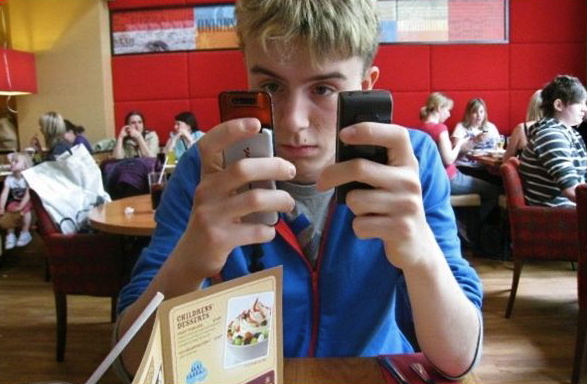 Teenager texting himself